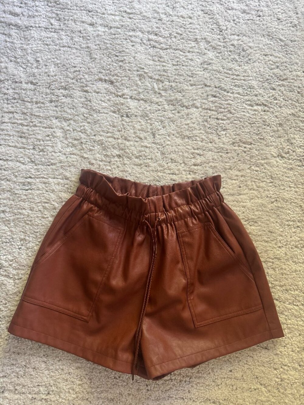 Brown Leather Shorts Size L (Waist 28-30)